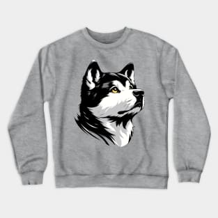 Stunning and Cool Akita Monochrome and Gold Portrait for Father's Day Crewneck Sweatshirt